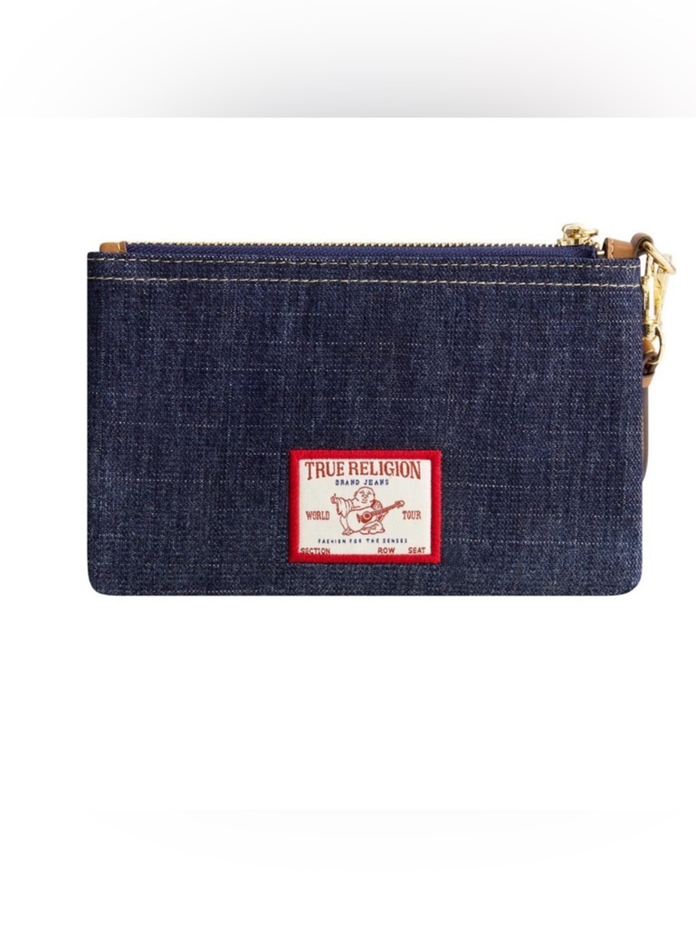 NWT True Religion Horseshoe Denim Wristlet Pouch - Picture 3 of 5